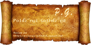 Polónyi Gothárd névjegykártya
